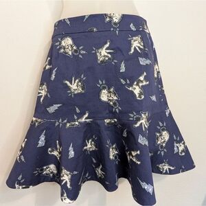 Markus Lupfer Cats Kitten Print Preppy Dark Academia Whimsigoth Punk Skirt XS